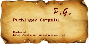 Puchinger Gergely névjegykártya